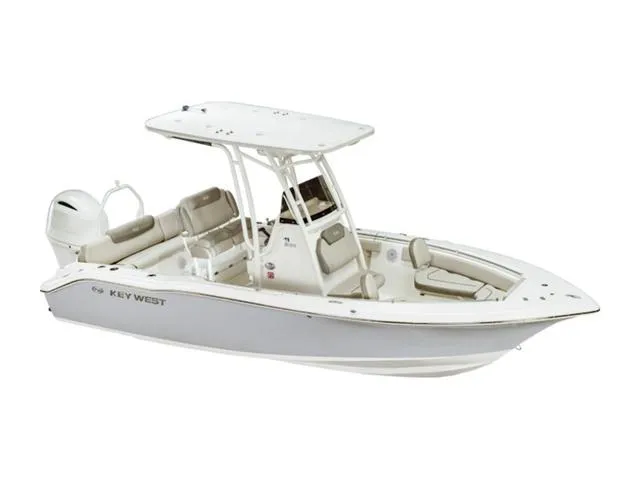 Slide: The Image of 2024 Key West 219 FS boat with sleek design and spacious seating. - 1