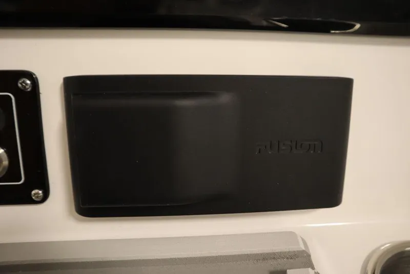 Slide: The Image of Close-up of Fusion audio system on 2025 Sea Fox 228 Commander boat. - 26