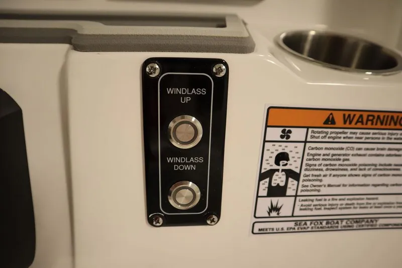Slide: The Image of Control panel for windlass operation on 2025 Sea Fox 248 Commander boat. - 30