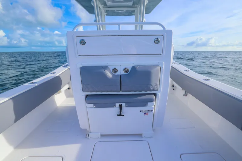 Slide: The Image of 2025 Invincible 33 Open Fisherman boat interior with ocean view. - 26