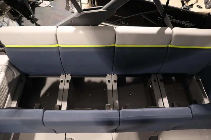 Slide: The Image of 2025 Sea-Doo Switch Cruise Limited 21 seating area with storage compartments. - 24