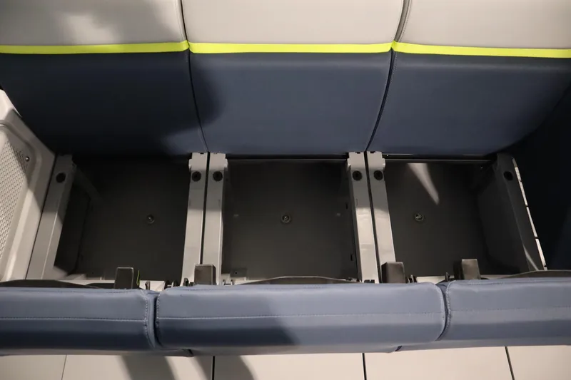 Slide: The Image of Under-seat storage compartments in 2025 Sea-Doo Switch Cruise Limited 21 boat. - 7