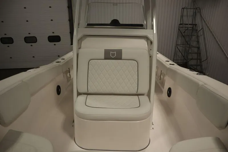 Slide: The Image of 2025 Sea Fox 248 Commander boat interior with cushioned seating. - 20