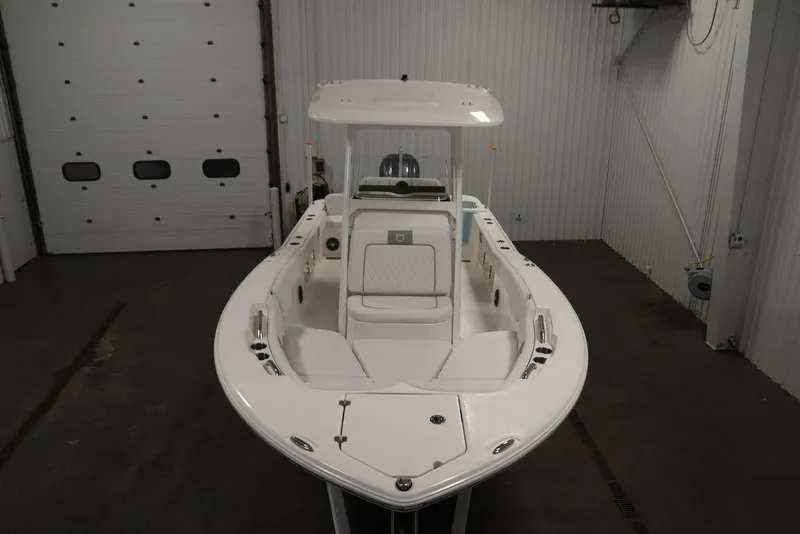 Slide: The Image of 2025 Sea Fox 248 Commander boat in indoor storage facility. - 9