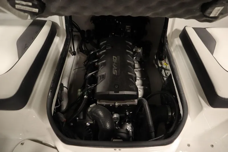 Slide: The Image of 2025 Yamaha Boats SX195 engine compartment showcasing powerful motor design. - 40