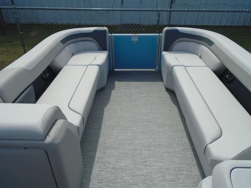 Slide: The Image of 2025 Godfrey Sweetwater 2286 C boat interior with spacious seating and modern design. - 6