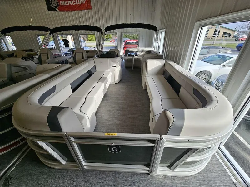 Slide: The Image of 2025 Godfrey Sweetwater 2286 C pontoon boat interior with spacious seating. - 10