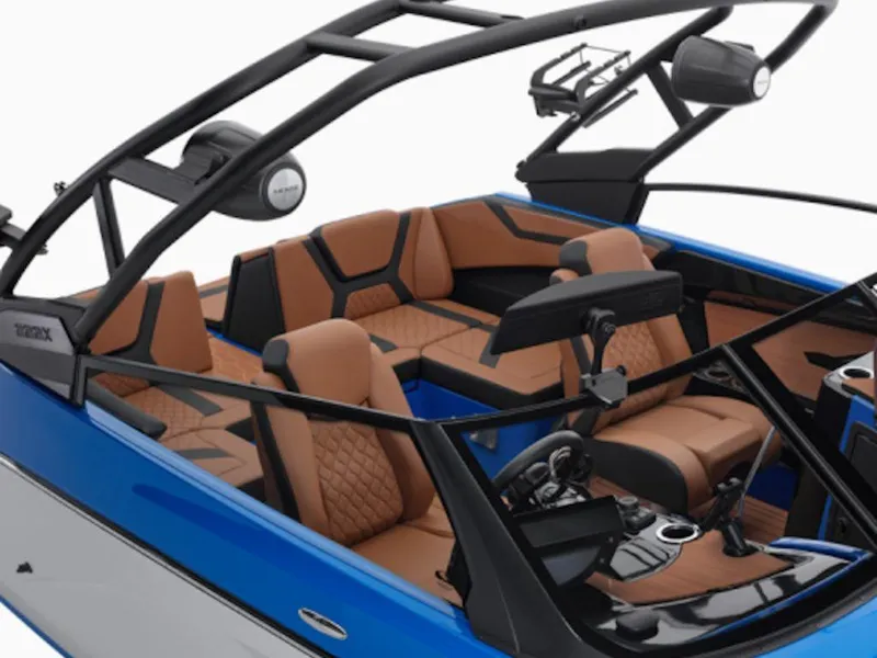 Slide: The Image of 2025 Yamaha Boats 222 XD interior with luxurious seating and modern design features. - 3