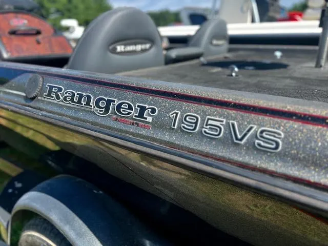 Slide: The Image of 2003 Ranger 195VS boat close-up, showcasing model details and sleek design. - 10