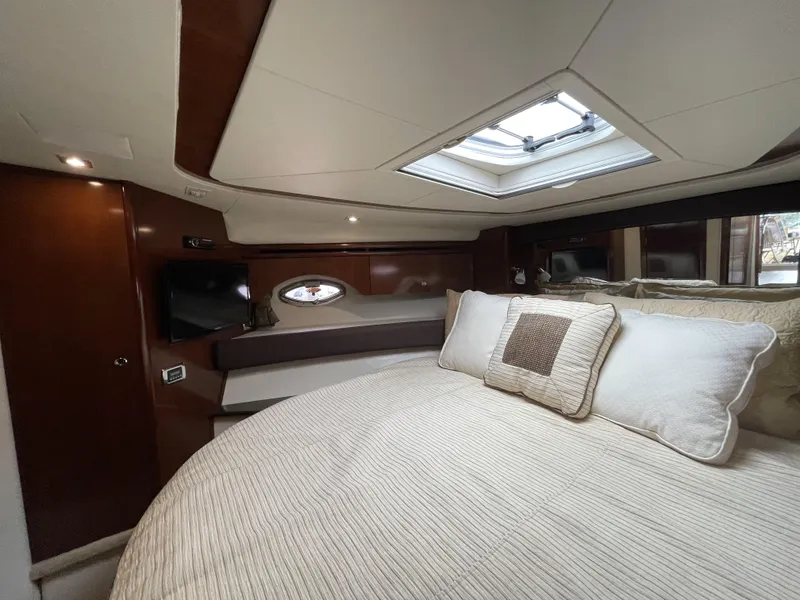 Slide: The Image of Luxurious bedroom interior of 2011 Meridian 441 Sedan Bridge yacht. - 12