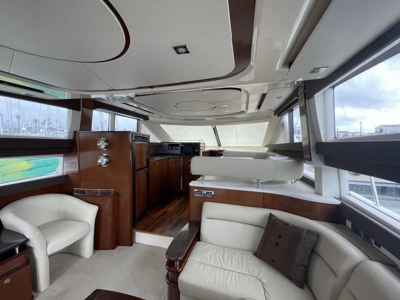 Slide: The Image of Luxurious interior of 2011 Meridian 441 Sedan Bridge yacht with elegant seating and modern design. - 4