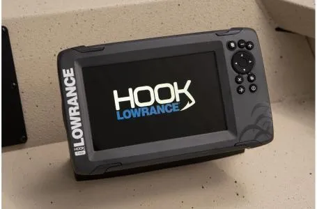 Slide: The Image of Lowrance Hook fish finder on G3 Bay 17 boat, 2021 model. - 14