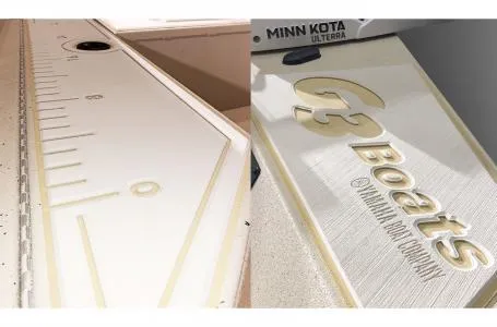 Slide: The Image of 2021 G3 Bay 17 boat deck with ruler and logo detailing. - 15