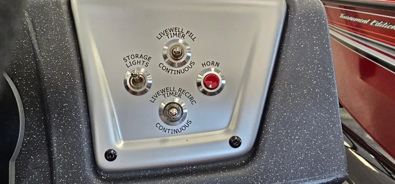 Slide: The Image of Control panel of 2025 Tracker Pro Team 195 Tournament Edition boat. - 12