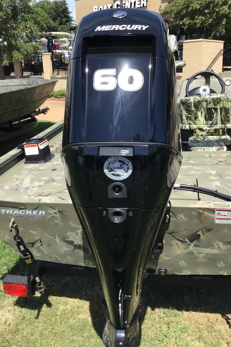 Slide: The Image of 2025 Tracker Grizzly 1754 SC boat with Mercury 60 outboard motor. - 5