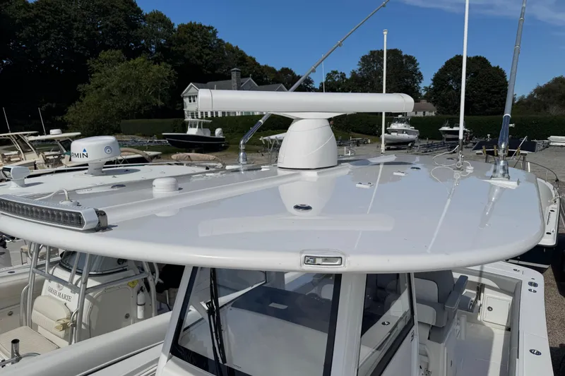 Slide: The Image of 2022 Regulator 31 boat interior with spacious seating and modern design. - 7