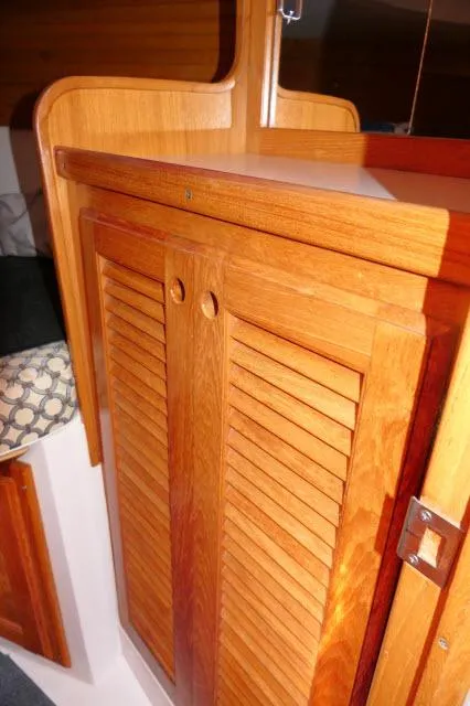 Slide: The Image of Wooden cabinet interior of 1995 Catalina 36 Mk II sailboat. - 18