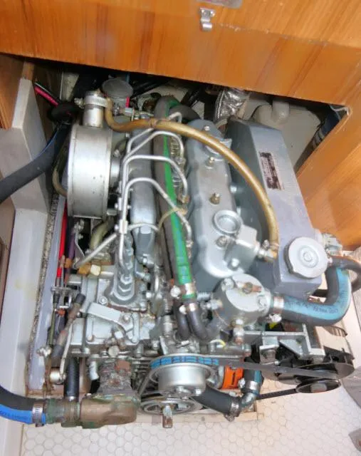 Slide: The Image of Engine compartment of a 1995 Catalina 36 Mk II sailboat. - 49
