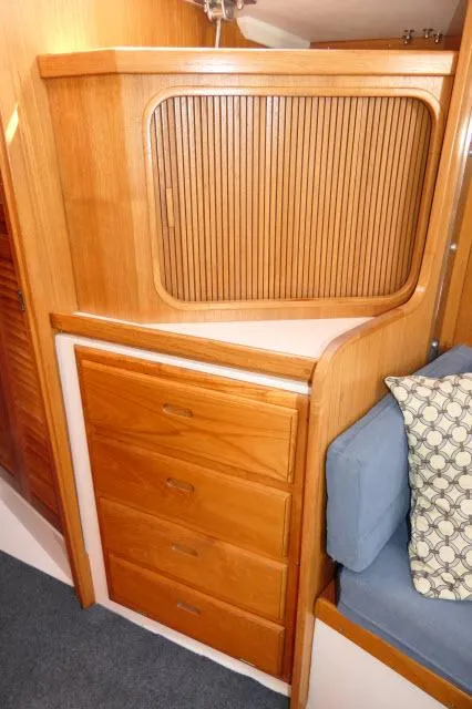 Slide: The Image of Wooden cabinetry in 1995 Catalina 36 Mk II sailboat interior. - 5