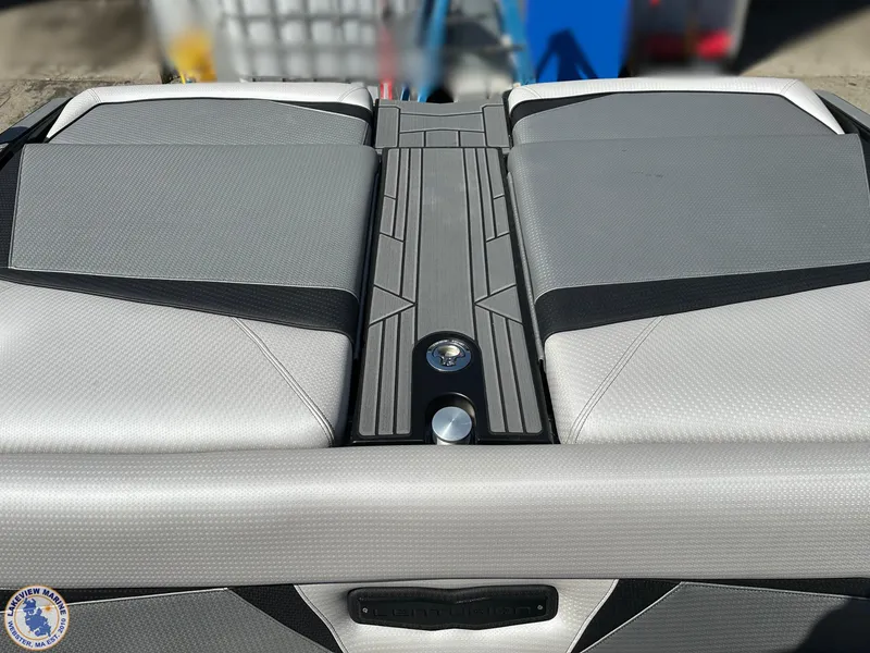 Slide: The Image of 2023 Centurion Vi22 boat deck with sleek gray upholstery and modern design. - 3