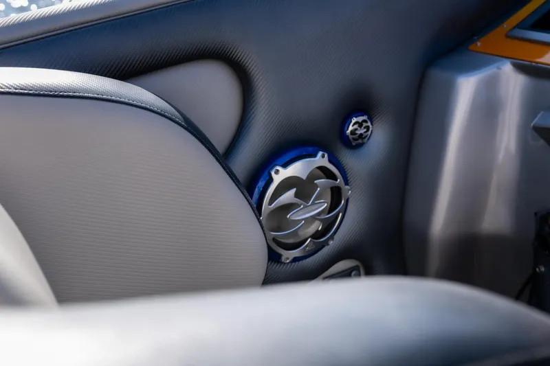 Slide: The Image of Interior detail of 2007 Cigarette 42X boat with speaker and sleek design. - 13