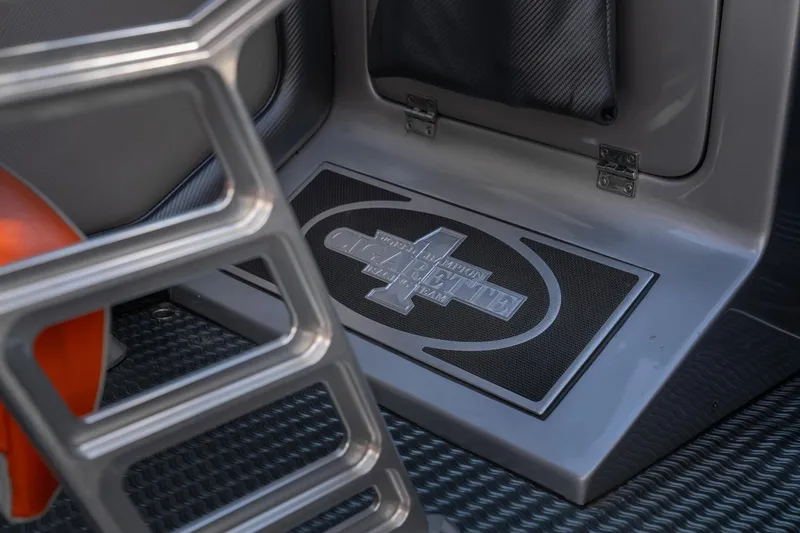 Slide: The Image of 2007 Cigarette 42X interior detail with logo and sleek design elements. - 18