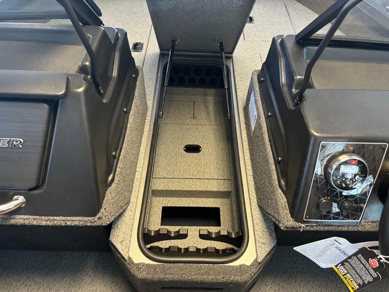 Slide: The Image of 2025 Crestliner 1750 Fish Hawk WT JS boat interior storage compartment. - 6