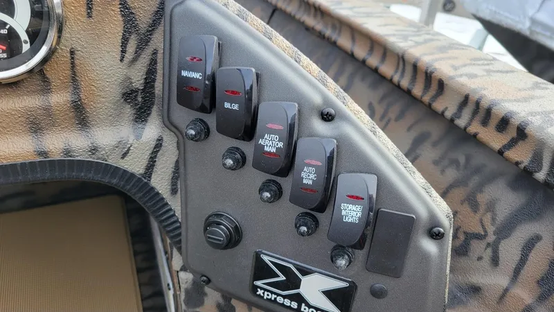 Slide: The Image of Control panel of 2025 Xpress H17 Bass boat with Yamaha Vmax 90 SHO. - 6
