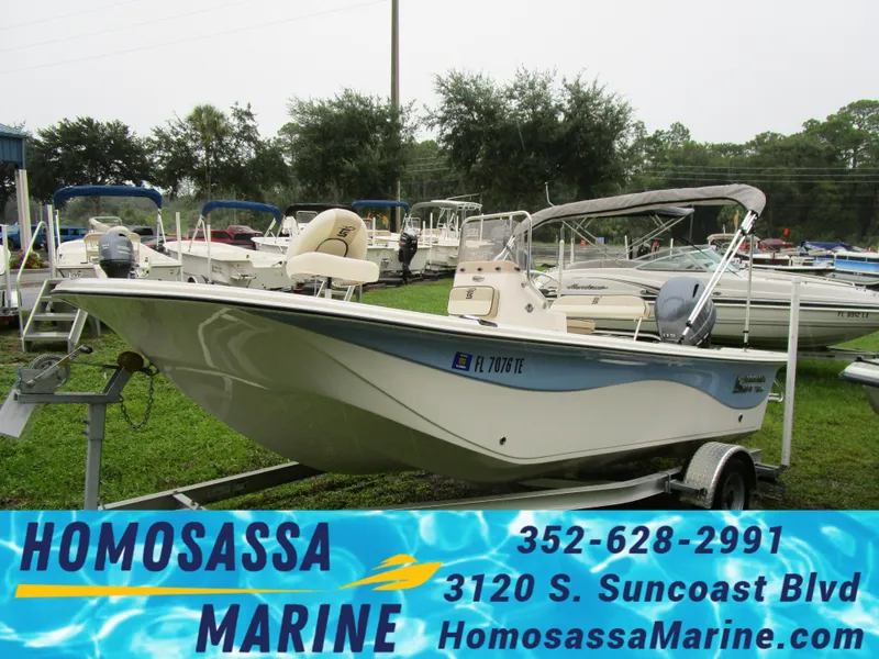 Slide: The Image of 2022 Carolina Skiff 19 LS boat on trailer at Homosassa Marine dealership. - 1