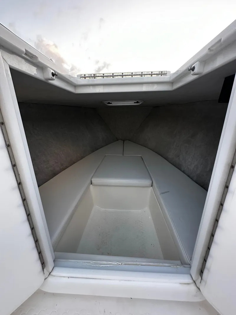 Slide: The Image of Interior cabin of 2001 Concept 30 PF Sport boat, featuring sleek, minimalist design. - 5