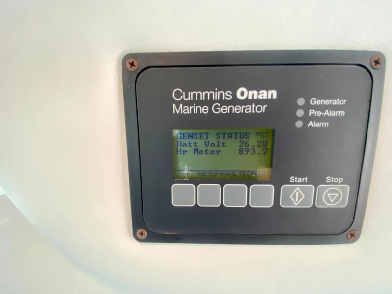 Slide: The Image of Cummins Onan marine generator display on 2013 Sea Ray 580 Sundancer. - 46