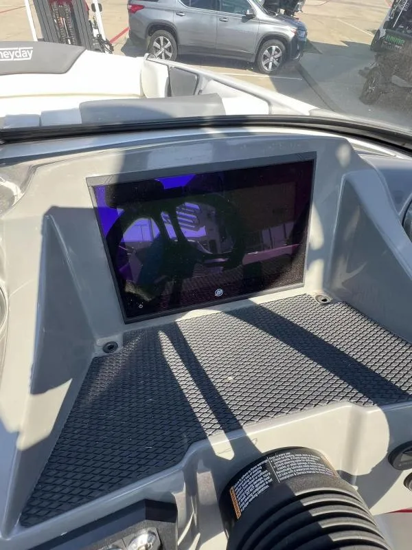 Slide: The Image of 2023 Heyday WTSurf boat dashboard with touchscreen display. - 10
