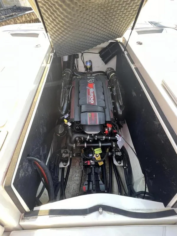 Slide: The Image of 2023 Heyday WTSurf boat engine compartment with powerful inboard motor. - 16