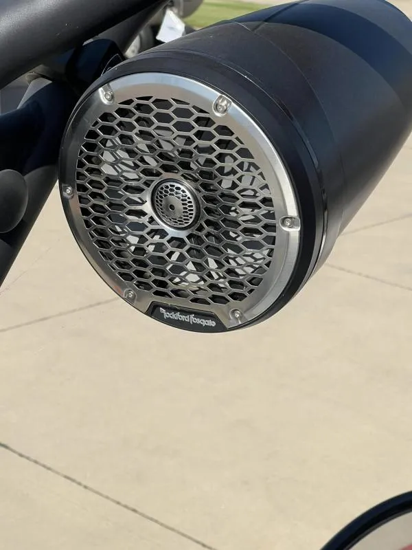 Slide: The Image of Close-up of a Rockford Fosgate speaker on a 2023 Heyday WTSurf boat. - 19