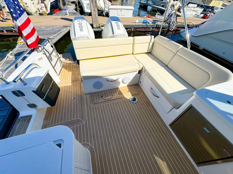 Slide: The Image of 2024 MJM 3 boat with spacious seating and modern deck design. - 25