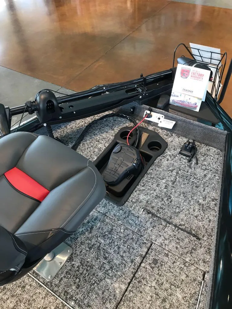 Slide: The Image of 2025 Tracker Pro Team 175 boat interior with seating and control panel. - 9