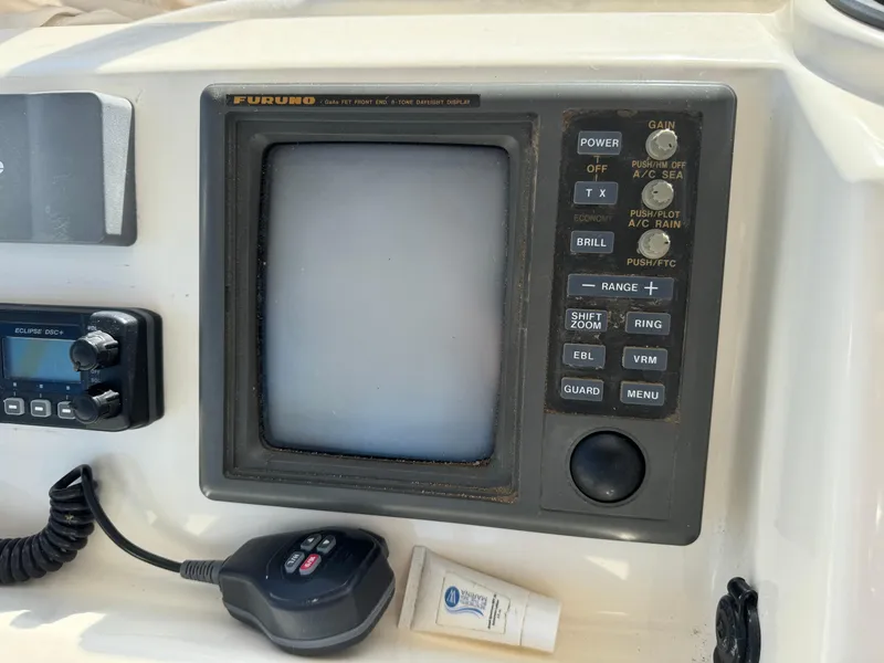 Slide: The Image of Furuno marine radar display on 2004 Nauset 33 boat dashboard. - 14