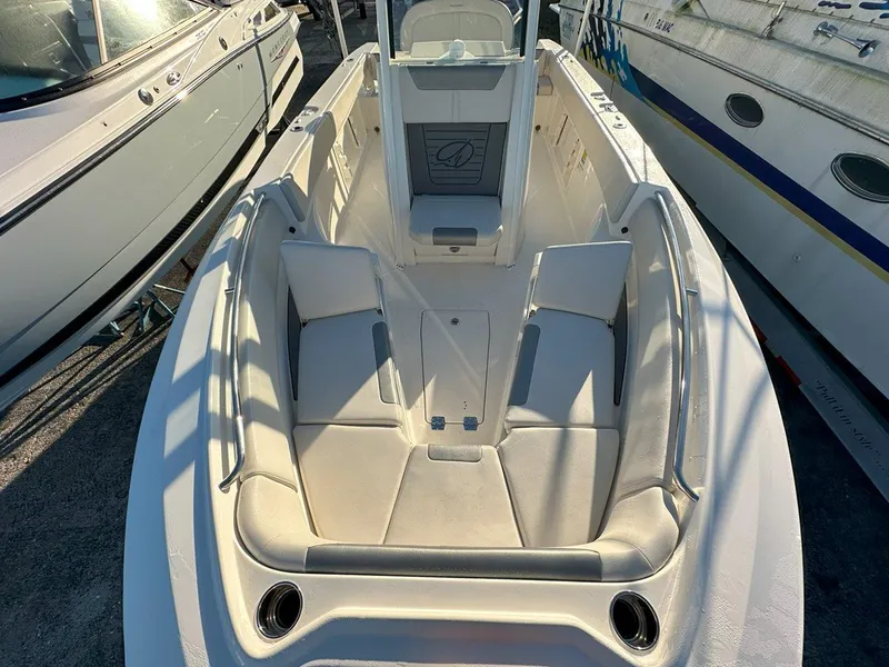 Slide: The Image of Interior view of 2025 Sailfish 232 CC boat with Yamaha engine. - 10