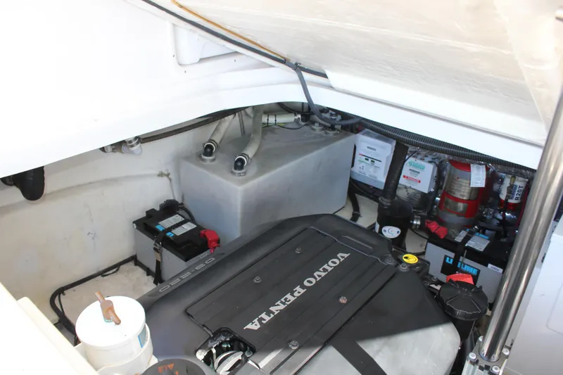 Slide: The Image of Engine compartment of 2012 Regal 35 Sport Coupe with Volvo Penta engine. - 39