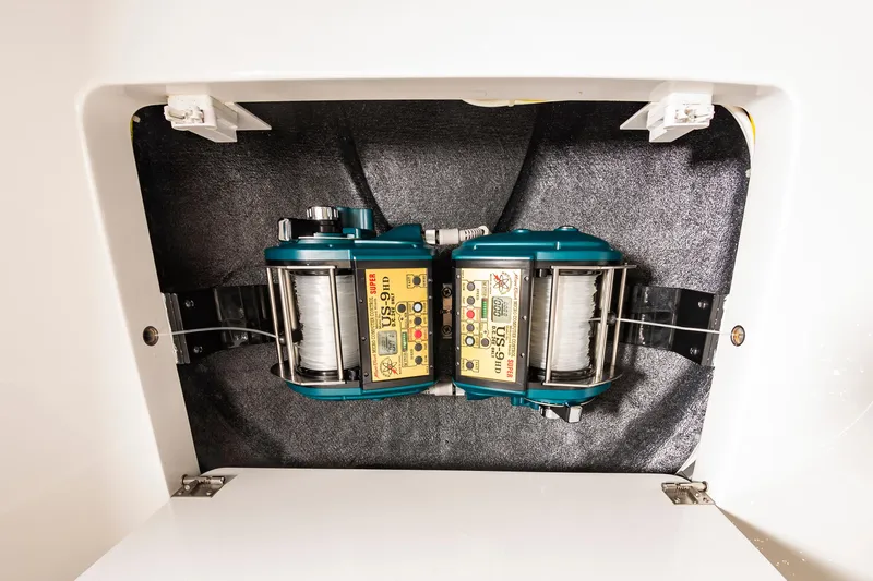 Slide: The Image of Viking 46 2023 model fishing reel in storage compartment. - 17