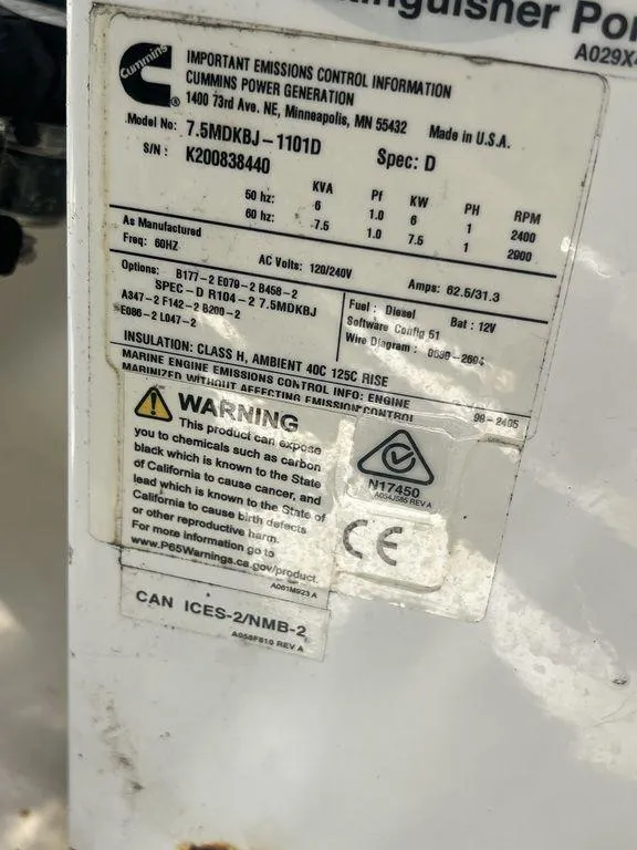 Slide: The Image of Regulator 41 (2021) emissions control label with specifications and safety warnings. - 27