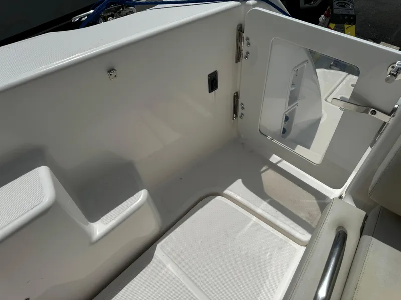 Slide: The Image of 2008 Tiara Yachts 3900 Sovran interior detail with open hatch and seating area. - 14