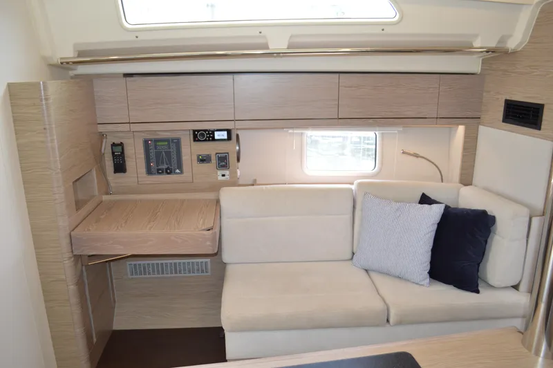 Slide: The Image of Hanse 418 - Port Side Settee and Nav. Station - 54