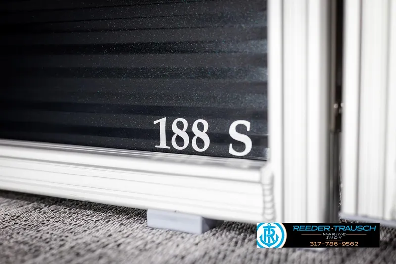 Slide: The Image of Close-up of 2025 Bennington 188 SLS model detail with branding. - 41