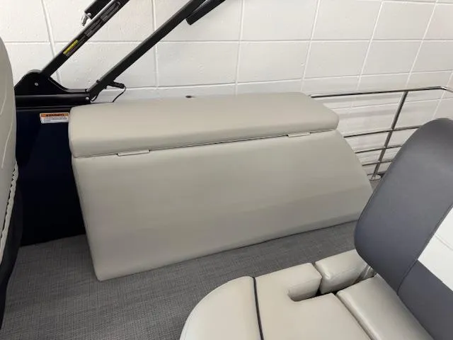 Slide: The Image of Starcraft EXS 3 Q 2025 boat interior with sleek seating and modern design. - 15