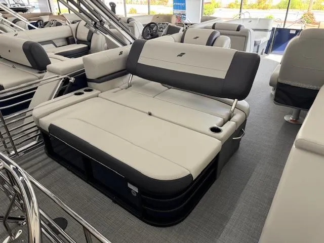 Slide: The Image of Starcraft EXS 3 Q 2025 boat interior with luxurious seating and modern design. - 18