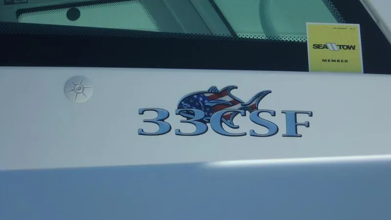 Slide: The Image of Crevalle 33 CSF Offshore Fishing boat, 2022 model, with Sea Tow membership sticker. - 20