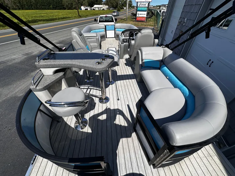 Slide: The Image of 2020 Misty Harbor 2585 Biscayne Bay CE pontoon boat with spacious seating and modern design. - 18