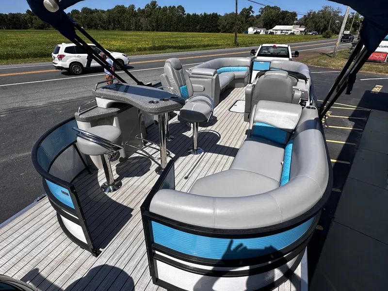Slide: The Image of 2020 Misty Harbor 2585 Biscayne Bay CE pontoon boat with spacious seating and modern design. - 20