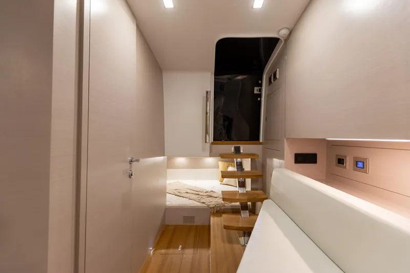 Slide: The Image of Interior of the 2025 SACS Rebel 47 with modern design. - 43